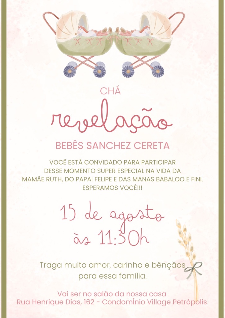 Convite de Rafael e Giovanni