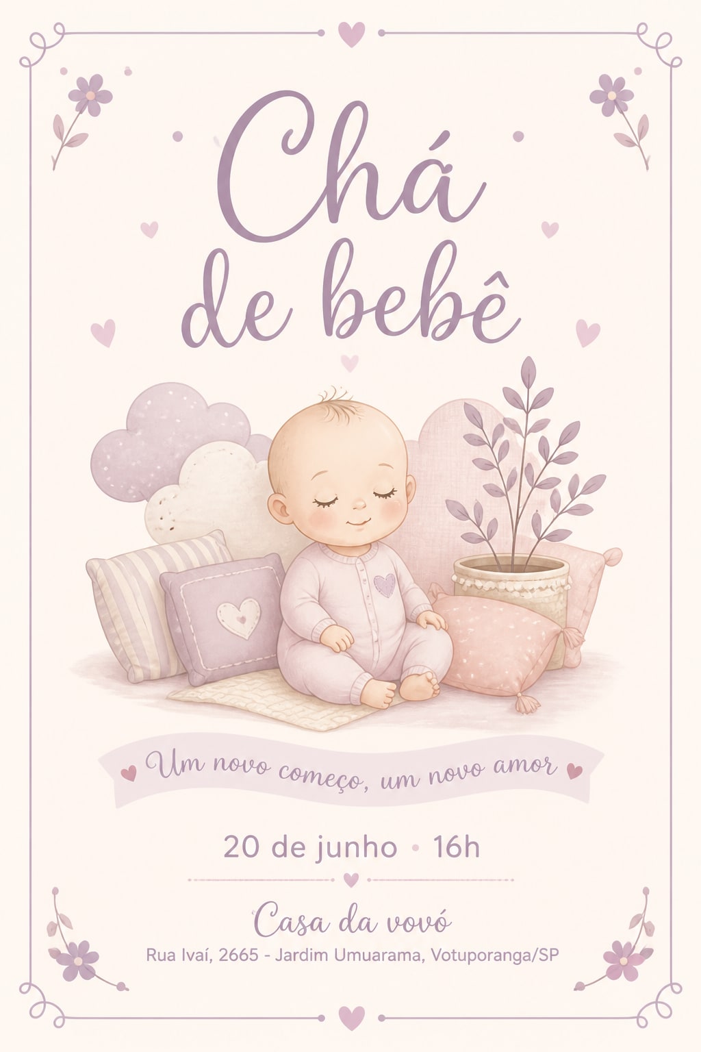 Convite de Chá de bebê