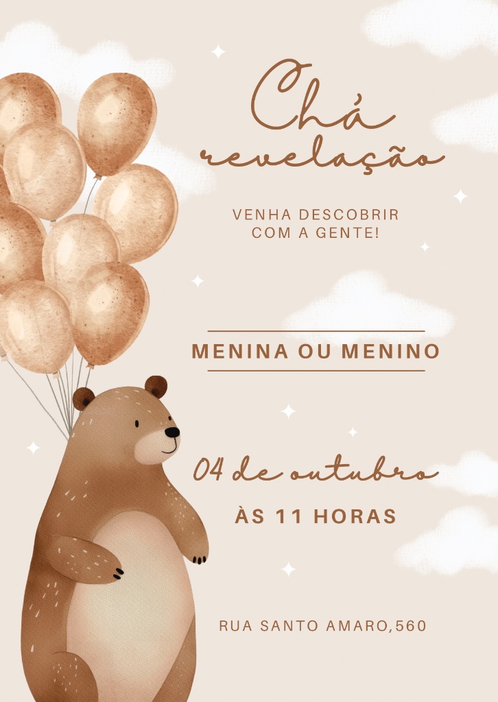 Convite de Chá revelação · Elias ou Liana?