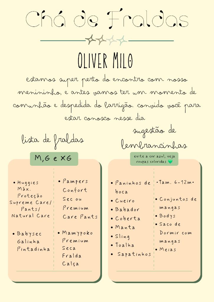 Convite de Oliver Milo